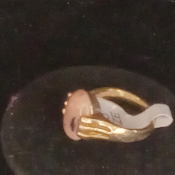 Natural Stone And Gold Tone ring for women Size 5 - Picture 3 of 5